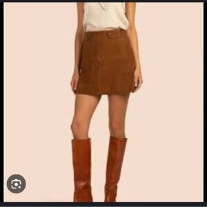 Trina Turk Brown Suede Mini Skirt